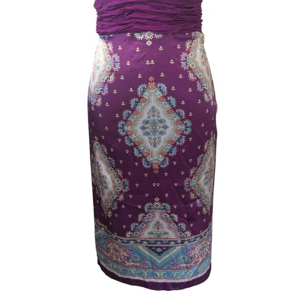 Y2K Nicole Miller Purple Paisley Dress Silk Sash Fairycore Boho Maxi Vintage S - Picture 7 of 8